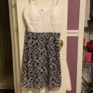 Black and white shorter dress